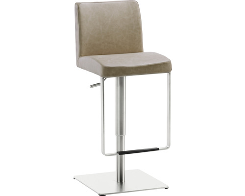 Chaise de bar Mayer Sitzmöbel 1260EL 40 x 45 x 87 cm acier inoxydable ,beige Tabouret de bar réglable en hauteur avec repose-pieds et revêtement en similicuir