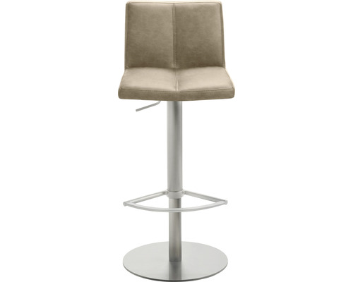 Höhenverstellbarer Barhocker mit Kunstlederbezug und Metallsockel