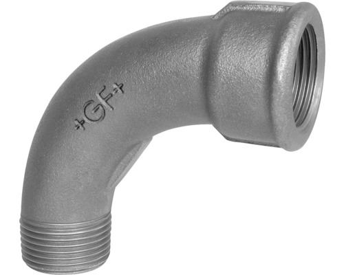 Coude à 90° en fonte malléable Georg Fischer +GF+ n°1 1 1/2 " FI x 1 1/2 " FE Raccord coudé en fonte grise avec filetage intérieur et extérieur