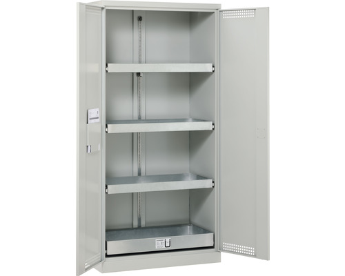 Stahlschrank mit vier Fachböden und Flügeltüren