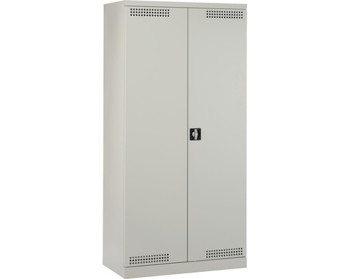 Metallschrank mit zwei Türen und Belüftungslöchern