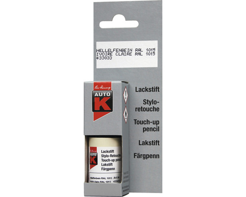 Stylo de retouche de peinture Auto-K universel ivoire clair 9 ml Auto K Stylo retouche Ivoire RAL 1015