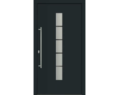 Haustür Sydney weiß/anthrazit 1000 x 2100 mm DIN Links Moderne Haustür mit Glaseinsatz und Edelstahlgriff