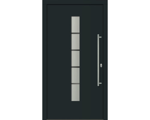Haustür Sydney weiß/anthrazit 1100 x 2100 mm DIN Rechts Haustür mit Glaseinsatz und Griff