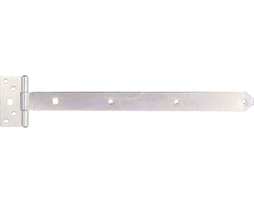 Penture droite type 124 léger, 400 x 33 mm galvanisé, passivation couche épaisse Charnière en T pour porte