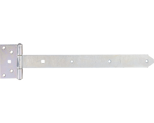 Penture droite type 126 lourd, 391 x 40 mm galvanisé, passivation couche épaisse Té métallique avec trous pour le montage
