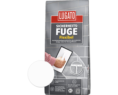 Lugato Fugenmörtel Sicherheitsfuge Flexibel weiß 1 kg Lugato Sicherheitsfuge Flexibel Fugenmörtel Sack