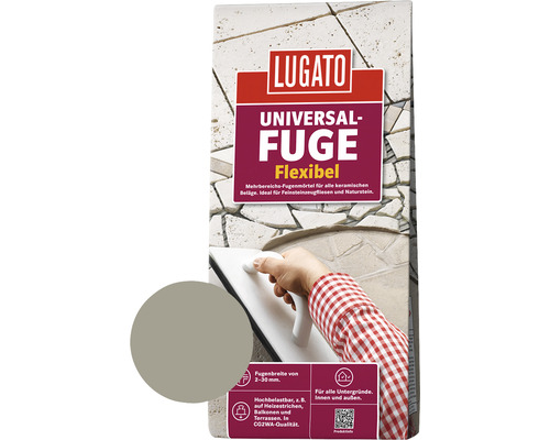 Mortier de jointoiement Lugato joint universel gris pierre 5 kg Emballage Lugato Joint Universel Flexible mortier de jointoiement