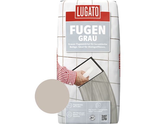 Lugato Fugenmörtel Fugengrau für keramische Beläge grau 5 kg