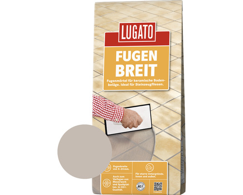 Lugato Fugenmörtel Fugenbreit für keramische Beläge grau 5 kg-0