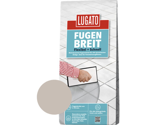 Mortier de jointoiement Lugato largeur de joint flexible + rapide gris 5 kg