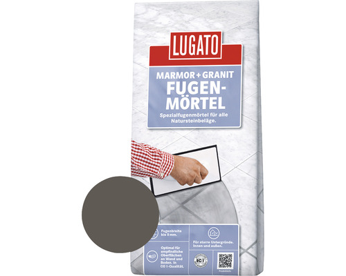 Mortier de jointoiement Lugato Marbre + Granit anthracite 5 kg