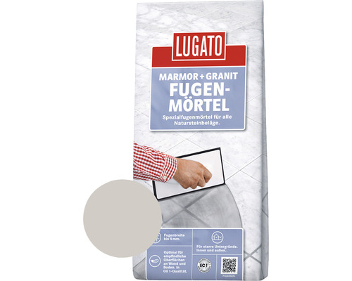 Lugato Fugenmörtel Marmor + Granit granitgrau 5 Kg