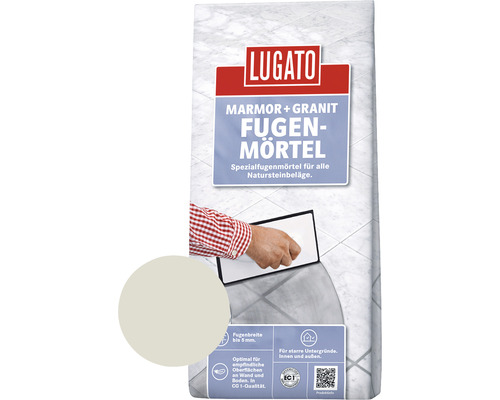 Lugato Fugenmörtel Marmor + Granit silbergrau 5 Kg-0
