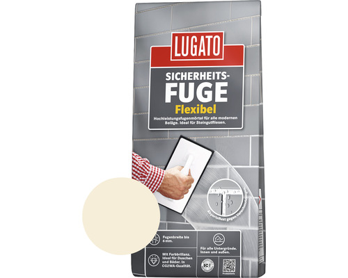 Lugato Fugenmörtel Sicherheitsfuge Flexibel jasmin 1 kg Lugato Sicherheitsfuge Flexibel Fugenmörtel Verpackung