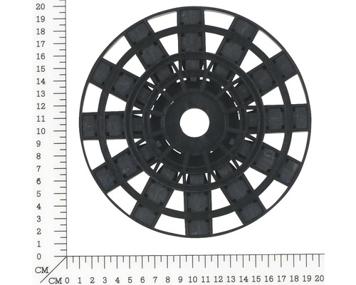 Schwarze Kabeltrommel aus Kunststoff