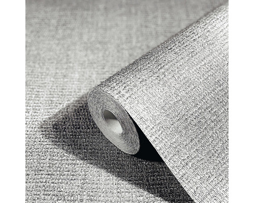 Papier peint intissé 85741 Natural Opulence by Felix Diener uni aspect textile gris argent