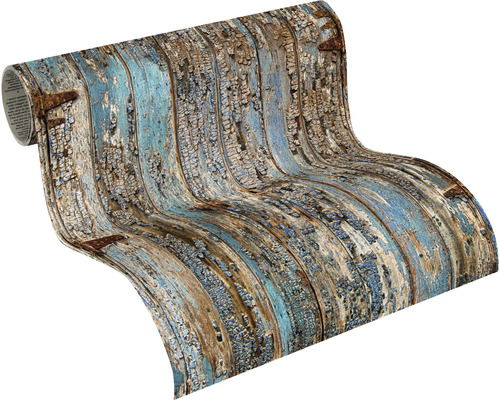 Rouleau de papier peint aspect planches de bois