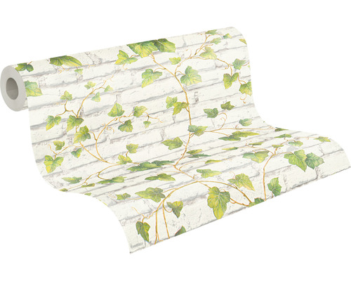 Tapetenrolle mit Ziegel- und Efeumuster