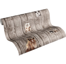 Vliestapete 35842-2 Little Stars Holz braun Pferd