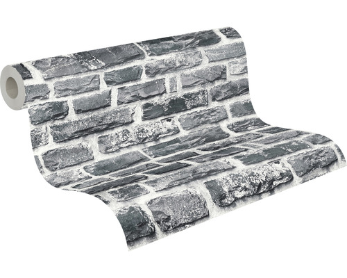 Tapetenrolle mit Steinwandoptik