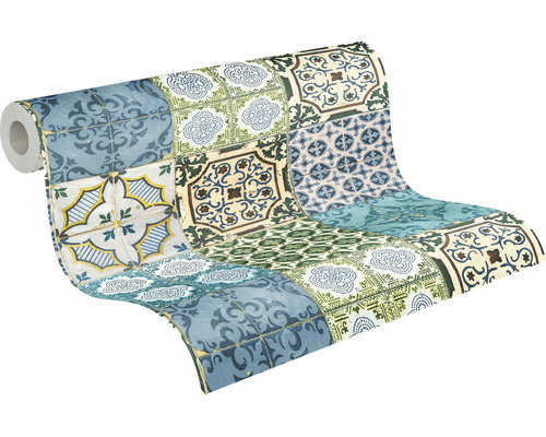 Rouleau de papier peint avec motif de carreaux de mosaïque