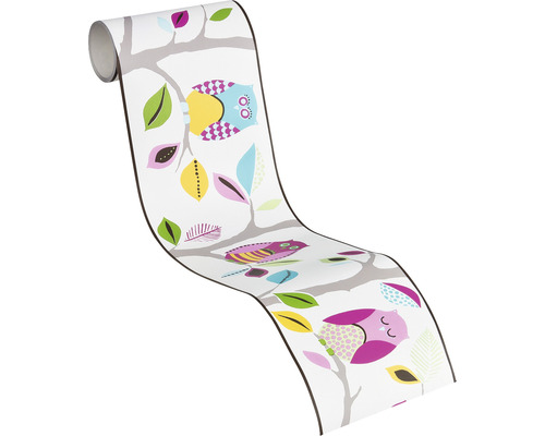 Rouleau de papier peint avec motif de hiboux sur des branches