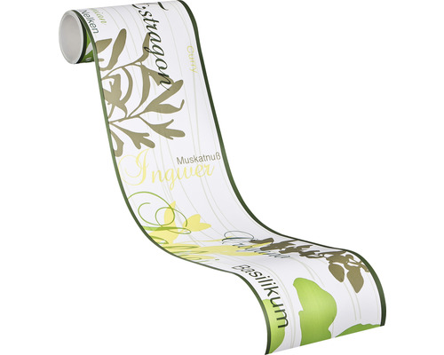 Bordure de cuisine avec motif d''herbes aromatiques