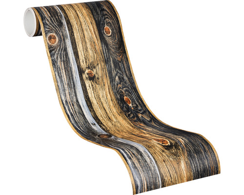 Rouleau de papier peint aspect bois