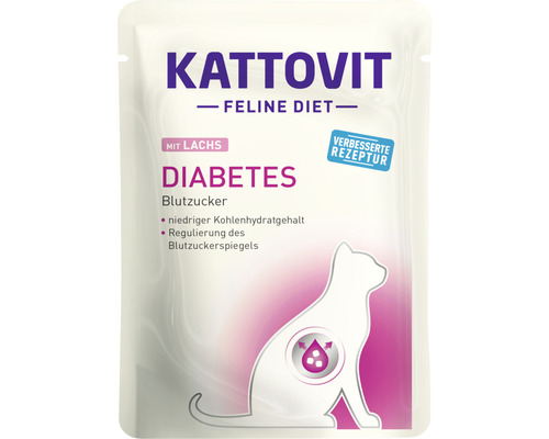 Pâtées pour chat KATTOVIT Diabetes au saumon 85 g