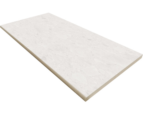 Poolumrandung Beckenrandstein Donau Beige Rundform 30 cm x 60 cm Fliese mit Marmoroptik
