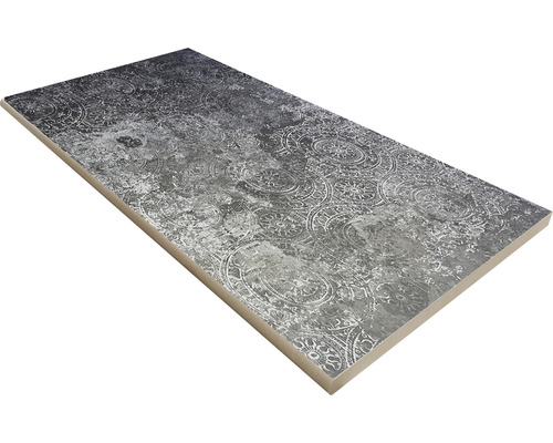 Poolumrandung Beckenrandstein Persian Black Rundform 30 cm x 60 cm Fliese mit Muster