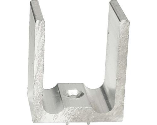 Adapter Vario 27,8x19,5 mm Aluminium Silber 50 Stück U-Profil aus Metall mit Bohrloch