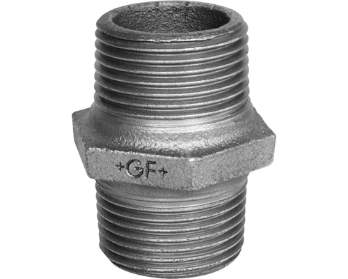Raccord double en fonte malléable Georg Fischer +GF+ n°280 3/8 " FE Double raccord mâle en fonte malléable filetée