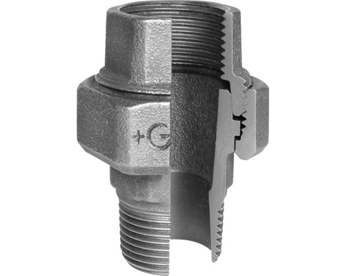 Raccord vissé à joint conique en fonte malléable Georg Fischer +GF+ n°341 3/8 " FI x 3/8 " FE