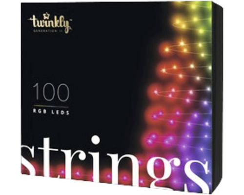 Guirlande lumineuse 100 LED Twinkly avec commande par appli et changement de couleur génération II multicolore Guirlande lumineuse 100 LED Twinkly avec commande par appli et changement de couleur génération II multicolore