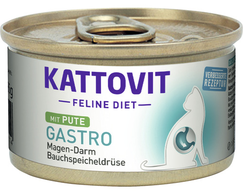 Pâtées pour chats KATTOVIT Gastro à la dinde 85 g