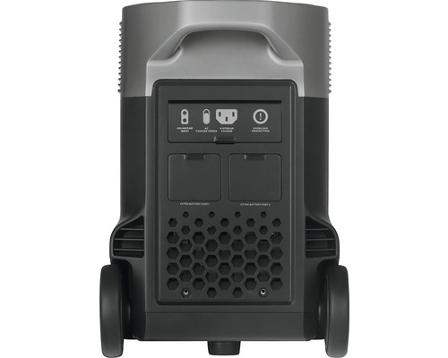 Arrière d''un générateur électrique avec connexions solaires, de charge de batterie et de protection contre la surcharge
