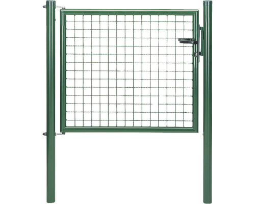 Portillon simple en grillage ondulé ALBERTS 100 x 75 cm y compris poteaux 6 x 6 cm zingué vert