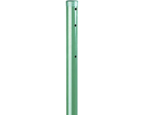 Poteaux combinés ALBERTS pour grilles ondulées portails à un et à deux vantaux RAL 6005 à sceller dans le béton Ø 6 x 200 cm vert