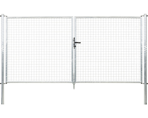 Portillon double en grillage ondulé ALBERTS 298,8 x 150 cm y compris poteaux 6 x 6 cm galvanisé à chaud Portillon double en grillage ondulé ALBERTS 298,8 x 150 cm y compris poteaux 6 x 6 cm galvanisé à chaud