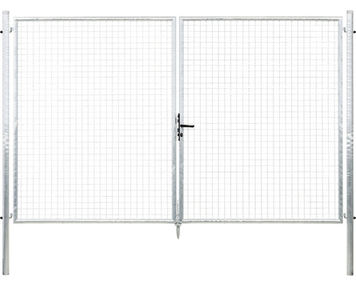 Wellengitter-Doppeltor ALBERTS 304,4 x 200 cm inkl. Pfosten 7,6 x 7,6 cm feuerverzinkt Wellengitter-Doppeltor ALBERTS 304,4 x 200 cm inkl. Pfosten 7,6 x 7,6 cm feuerverzinkt