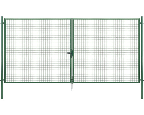 Wellengitter-Doppeltor ALBERTS 404,4 x 200 cm inkl. Pfosten 7,6 x 7,6 cm zinkphosphatiert grün Wellengitter-Doppeltor ALBERTS 404,4 x 200 cm inkl. Pfosten 7,6 x 7,6 cm zinkphosphatiert grün