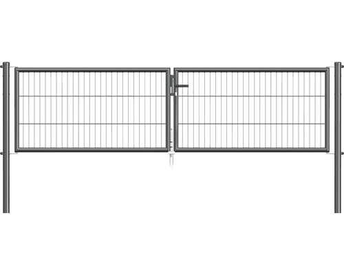 Portillon grillagé double ALBERTS 298,8 x 75 cm y compris poteaux 6 x 6 cm anthracite