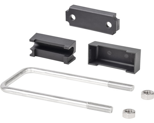 Bügelschelle ALBERTS für Vierkantpfosten 6 x 4 cm Edelstahl U-Bügel Schraubensatz mit Montageelementen