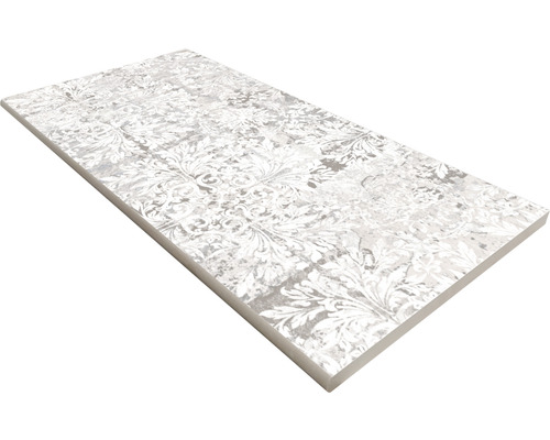 Poolumrandung Beckenrandstein Persian Grey Rundform 30 cm x 60 cm Dekorative Fliese mit floralem Muster für Wand- und Bodengestaltung