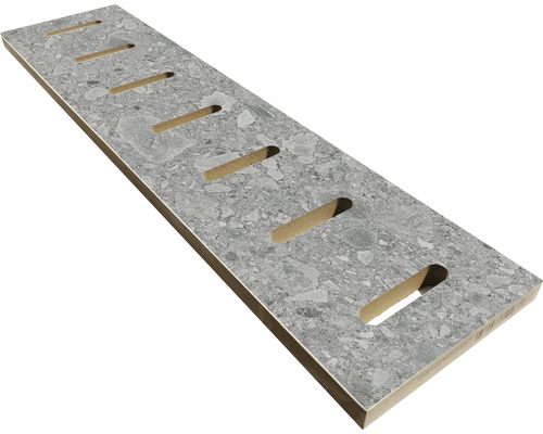 Poolumrandung Beckenrandstein Donau Grau Überlauf 14,5 cm x 60 cm Graue Arbeitsplatte mit Aussparungen