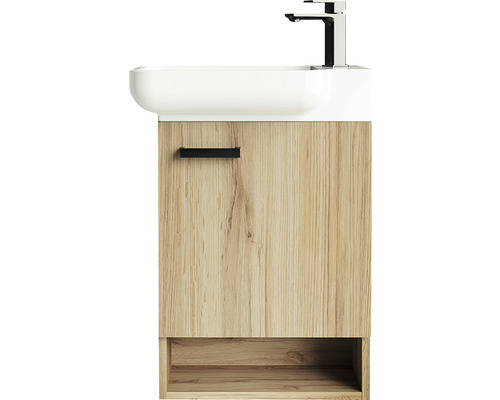 Ensemble de meubles pour deuxième salle de bains basano Venas 54 cm avec lavabo en céramique Legnano effet bois
