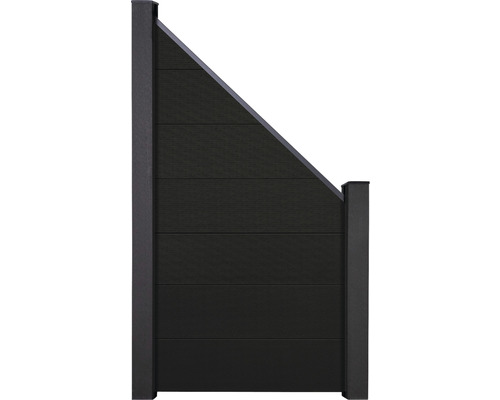 Élément de finition GroJa Flex Grande construction modulaire composé de 7 obturations sans poteaux 90 x 180 cm noir co-extrudé