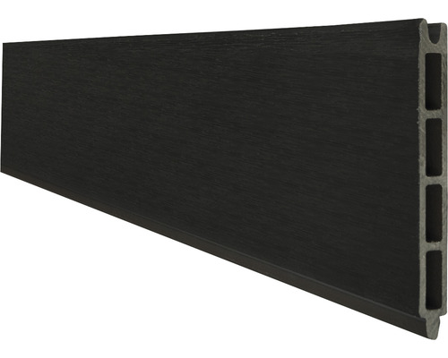 Einzelprofil GroJa Flex 180 x 15 cm schwarz co-extrudiert Terrassendiele aus Verbundmaterial